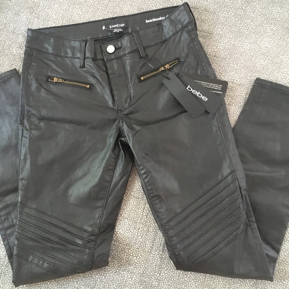 Brand new leather Bebe pants